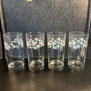 Corelle Coordinates Callaway Green Ivy 16 oz Drinking Glasses Set‎ Of 4 6" Tall